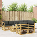 Conjunto de sofás de exterior 8 pcs Blanco y Antracita
