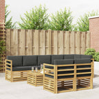 Conjunto de sofás de exterior 8 pcs Blanco y Antracita
