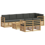 Conjunto de sofás de exterior 8 pcs Blanco y Antracita