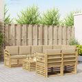 Conjunto de sofás de exterior 9 pcs y Beige 59 x 59 x 37 cm