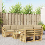 Conjunto de sofás de exterior 9 pcs y Beige 59 x 59 x 37 cm