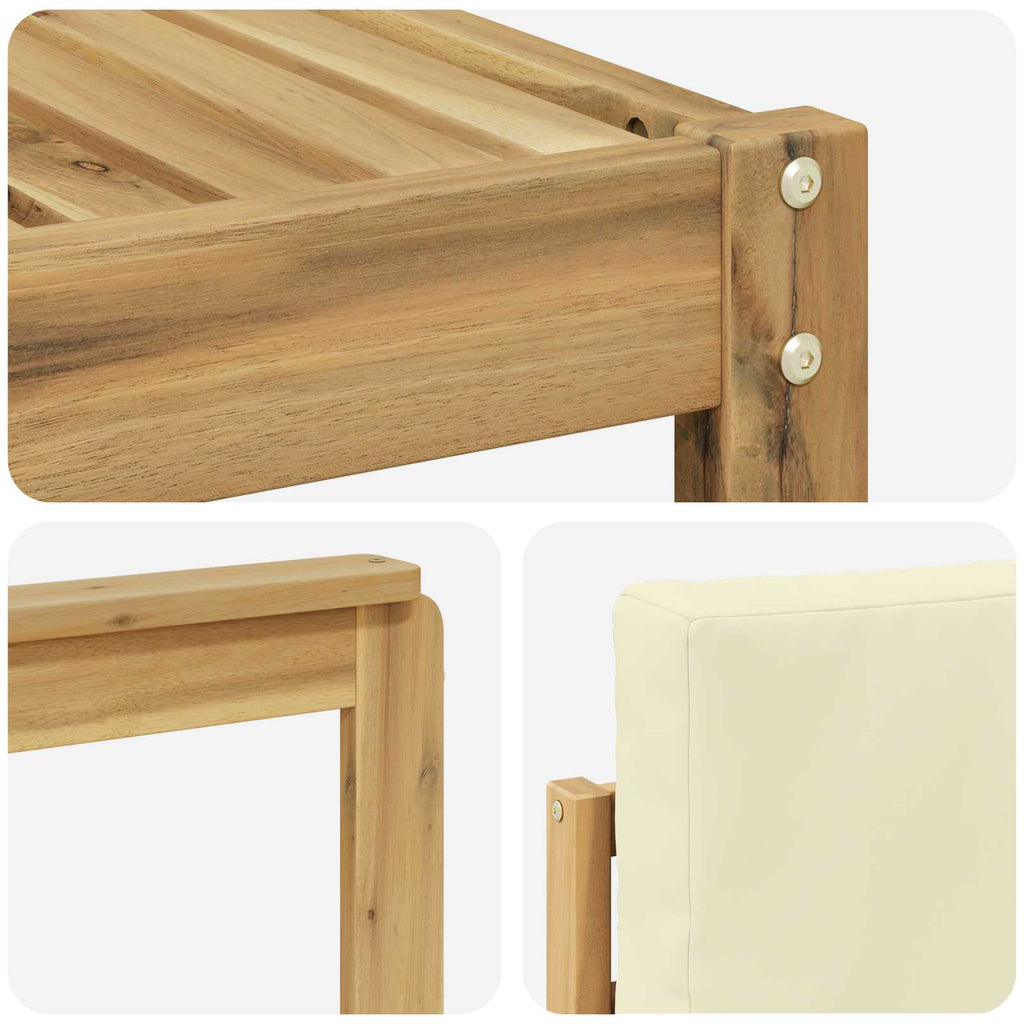Conjunto de sofás de exterior 8 pcs Blanco y Crema