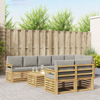 Conjunto de sofás de exterior 8 pcs Blanco y Gris Claro