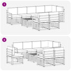 Conjunto de sofás de exterior 8 pcs Blanco y Gris Claro
