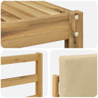 Conjunto de sofás de exterior 6 pcs y Beige Poliéster