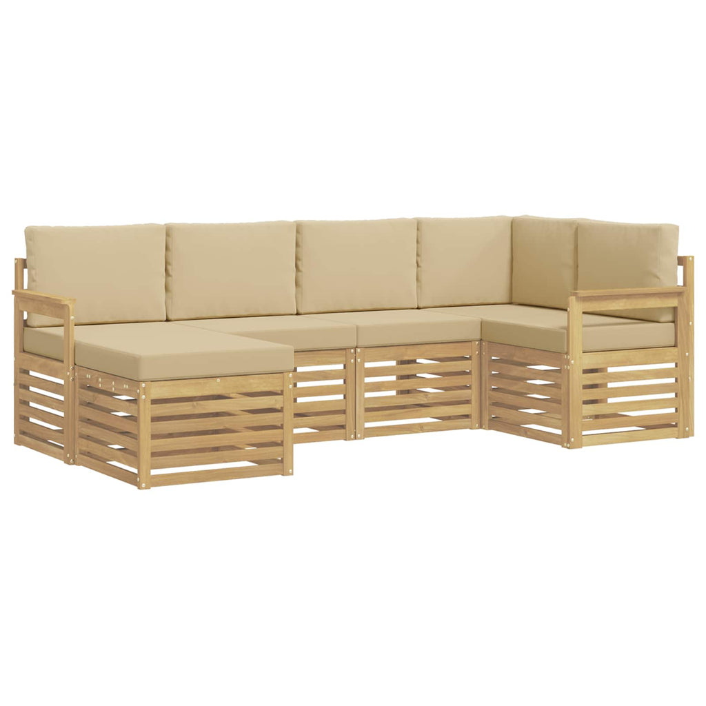 Conjunto de sofás de exterior 6 pcs y Beige 247 x 128,5 x 73 cm