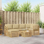 Conjunto de sofás de exterior 7 pcs y Beige 79 x 79 x 37 cm
