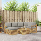 Conjunto de sofás de exterior 7 pcs Blanco y Gris Claro