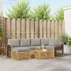 Conjunto de sofás de exterior 7 pcs Blanco y Gris Claro