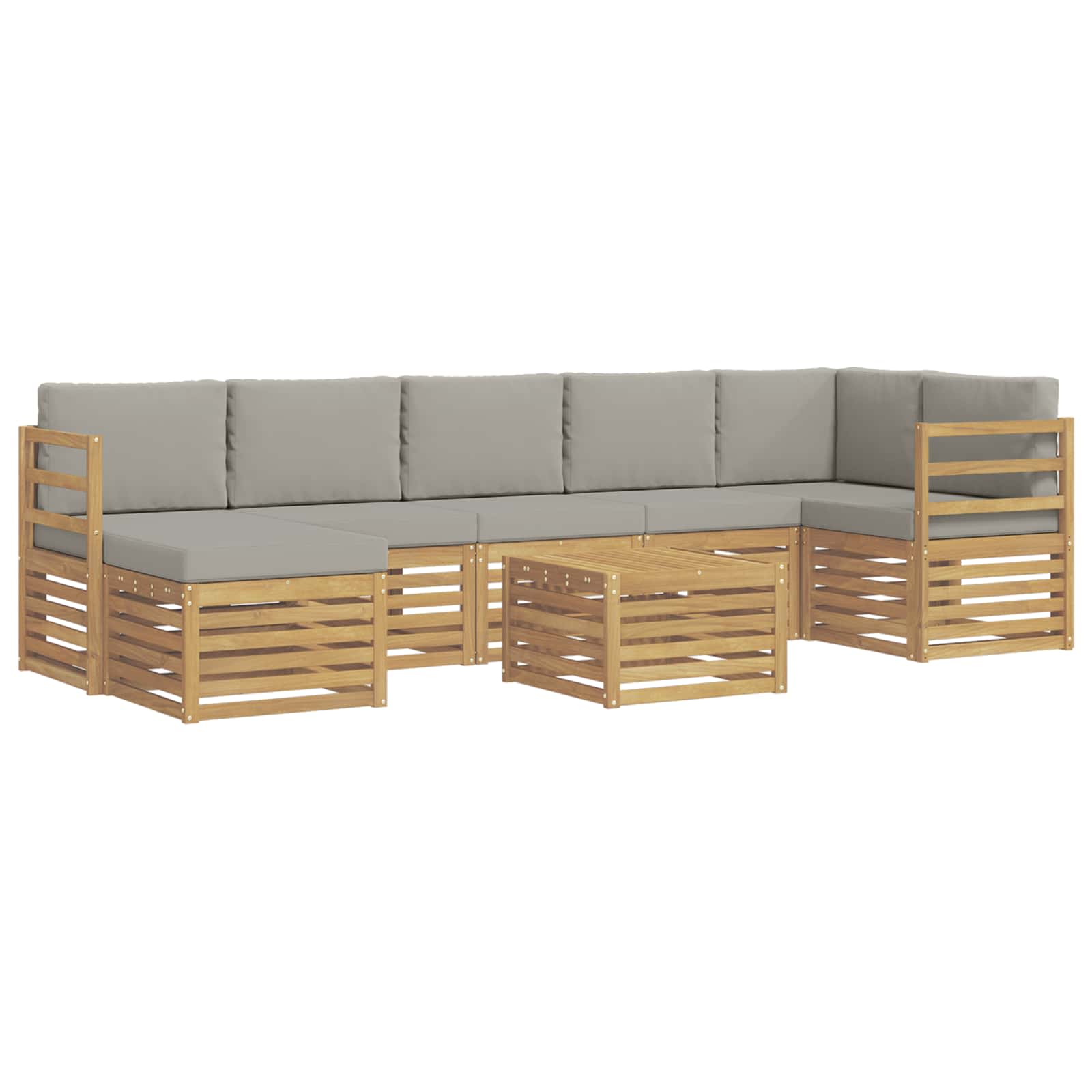 Conjunto de sofás de exterior 8 pcs Blanco y Gris Claro