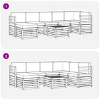 Conjunto de sofás de exterior 8 pcs Blanco y Gris Claro