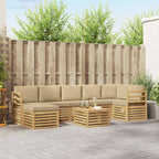 Conjunto de sofás de exterior 8 pcs y Beige 59 x 59 x 37 cm