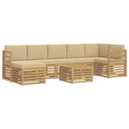 Conjunto de sofás de exterior 8 pcs y Beige 59 x 59 x 37 cm
