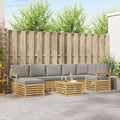 Conjunto de sofás de exterior 7 pcs Blanco y Gris Claro