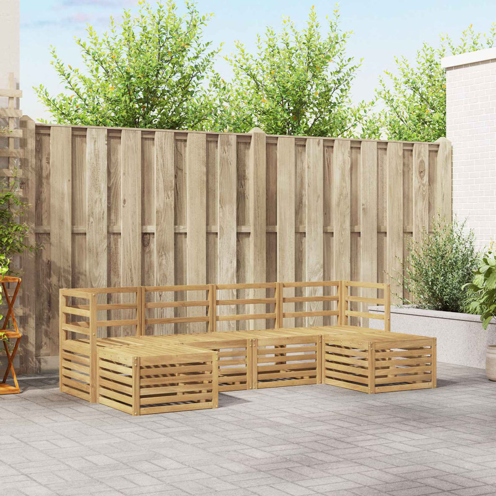 Conjunto de sofás de exterior 5 pcs Blanco 249 x 122,5 x 73 cm