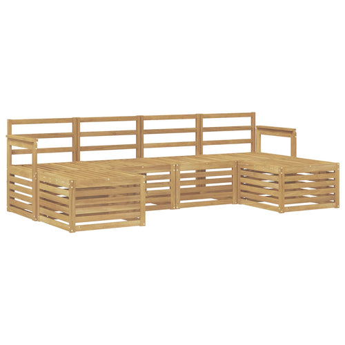Conjunto de sofás de exterior 5 pcs Blanco 249 x 122,5 x 73 cm