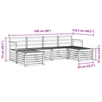 Conjunto de sofás de exterior 5 pcs Blanco 249 x 122,5 x 73 cm