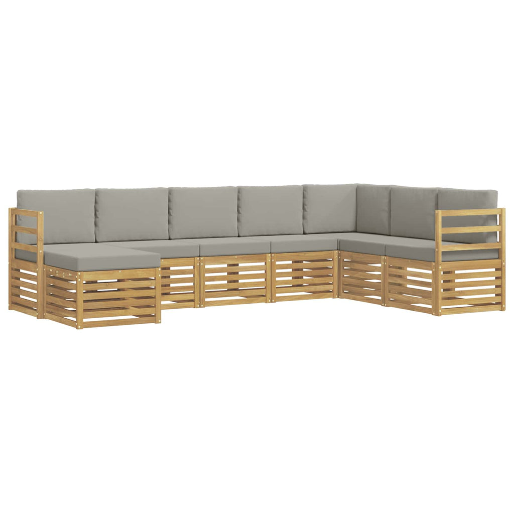 Conjunto de sofás de exterior 8 pcs Blanco y Gris Claro