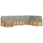 Conjunto de sofás de exterior 8 pcs Blanco y Gris Claro