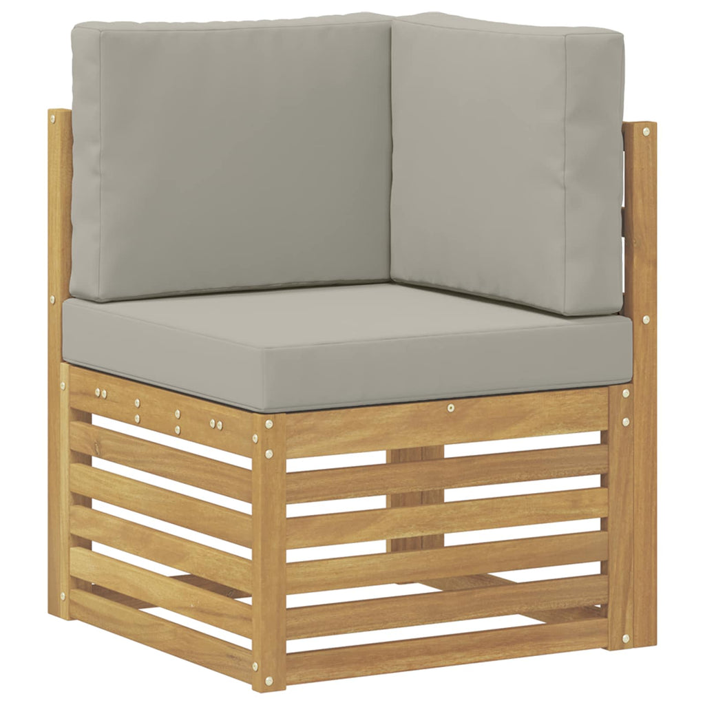 Conjunto de sofás de exterior 8 pcs Blanco y Gris Claro