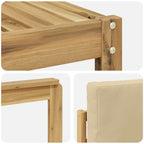 Conjunto de sofás de exterior 6 pcs Blanco y Beige