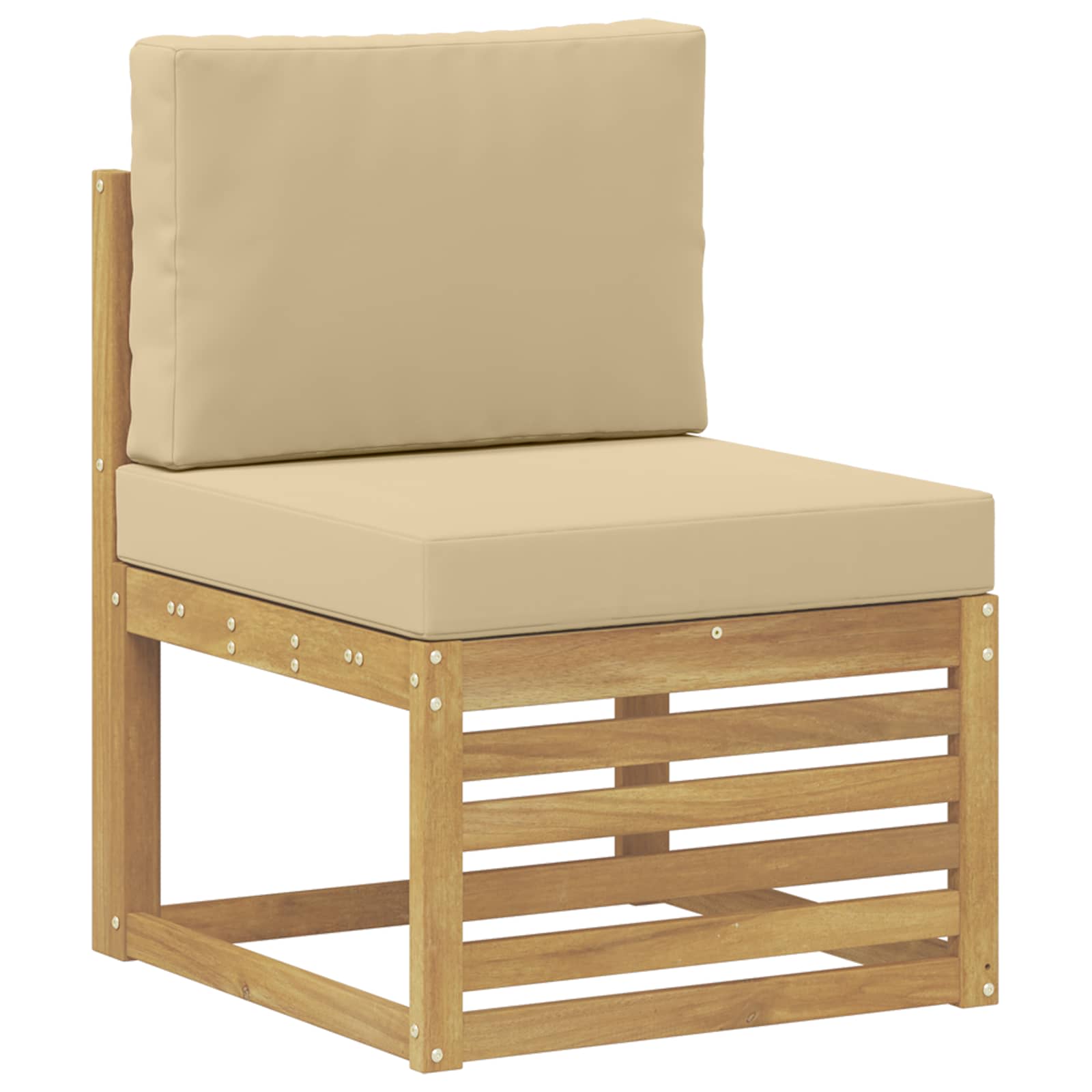 Conjunto de sofás de exterior 6 pcs Blanco y Beige
