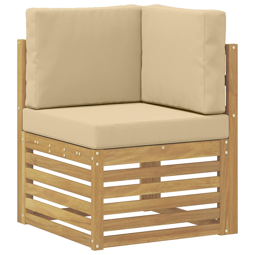 Conjunto de sofás de exterior 6 pcs Blanco y Beige