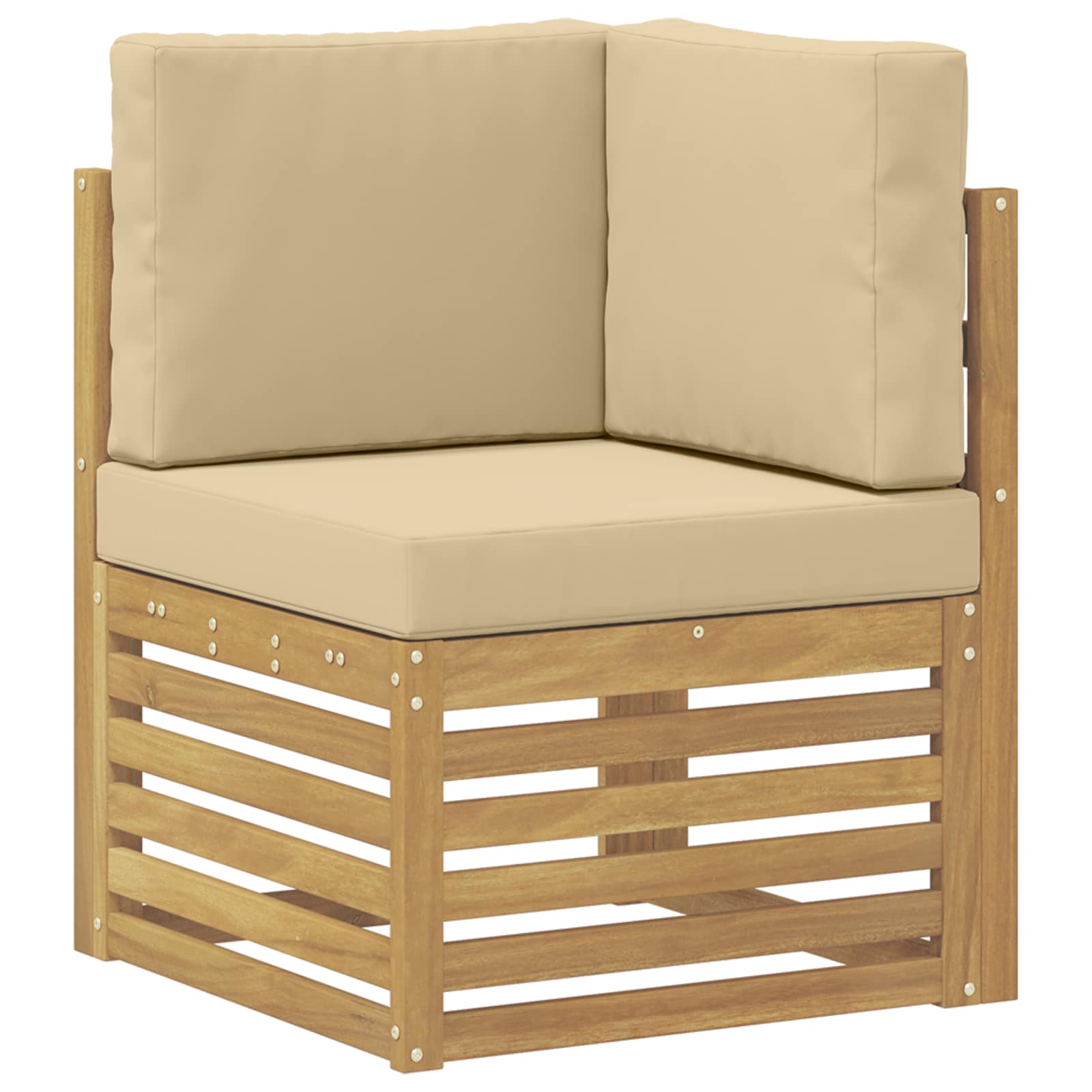 Conjunto de sofás de exterior 6 pcs Blanco y Beige