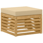 Conjunto de sofás de exterior 6 pcs Blanco y Beige