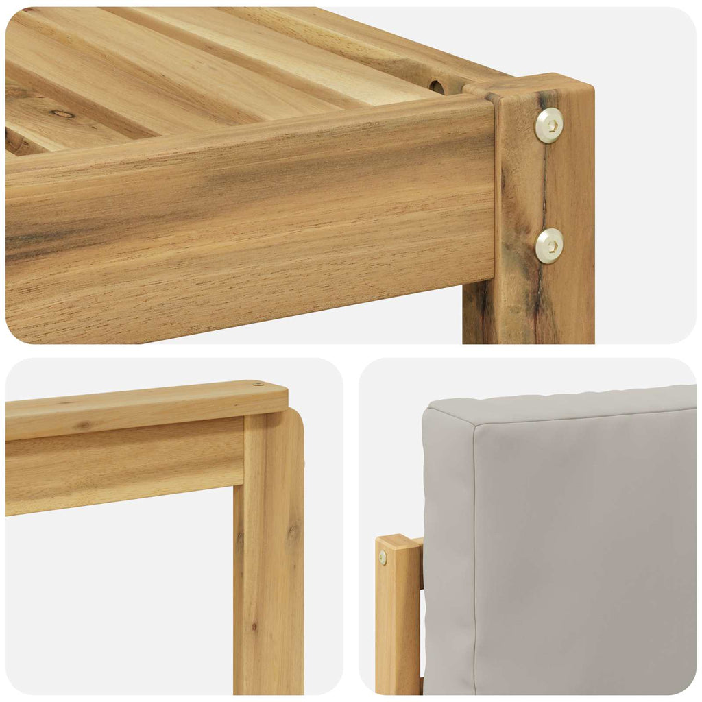 Conjunto de sofás de exterior 7 pcs Blanco y Gris Claro
