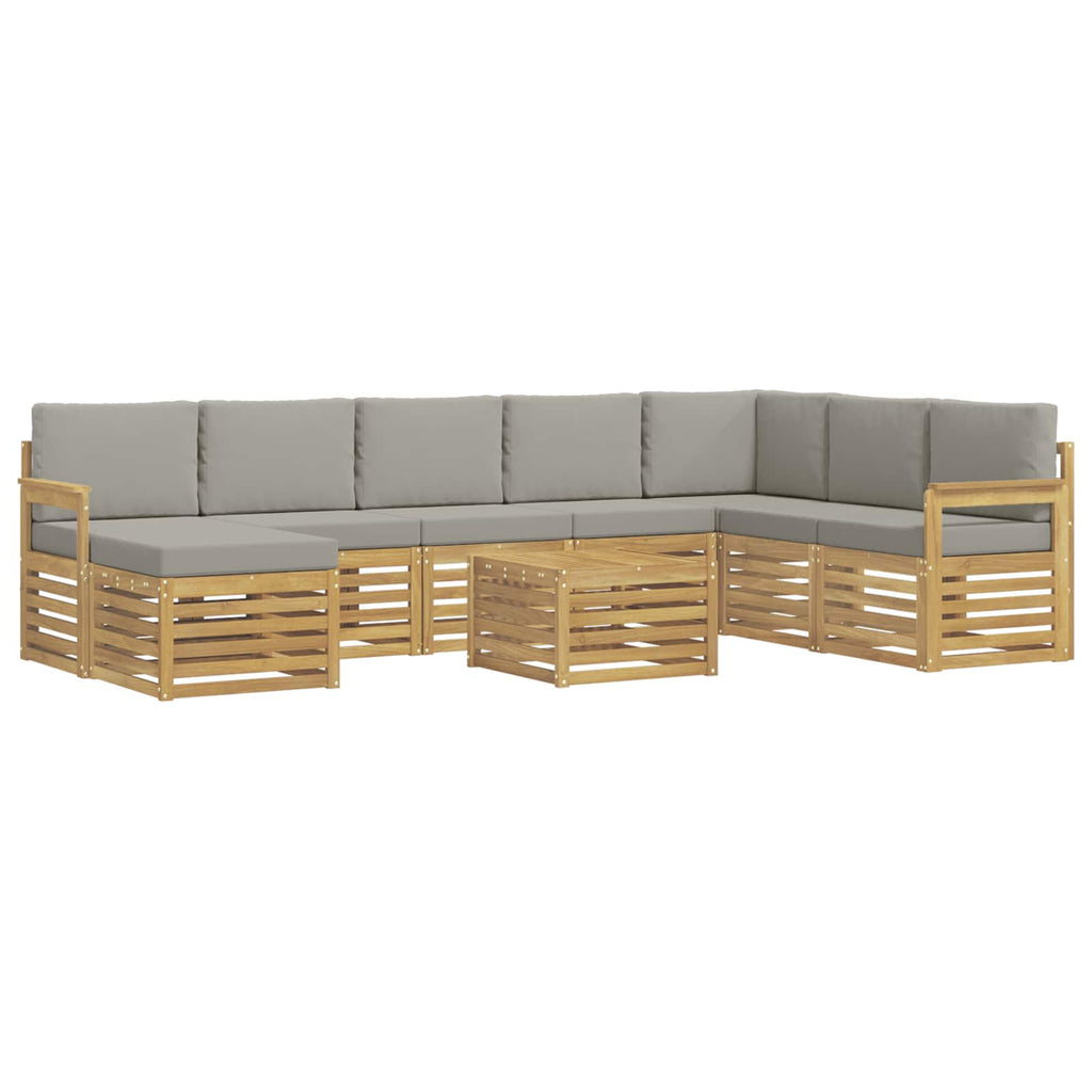 Conjunto de sofás de exterior 7 pcs Blanco y Gris Claro