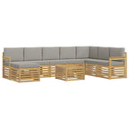 Conjunto de sofás de exterior 7 pcs Blanco y Gris Claro