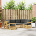 Conjunto de sofás de exterior 5 pcs Blanco y Antracita