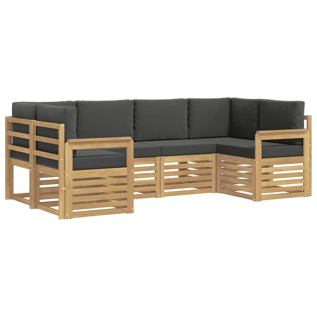 Conjunto de sofás de exterior 5 pcs Blanco y Antracita