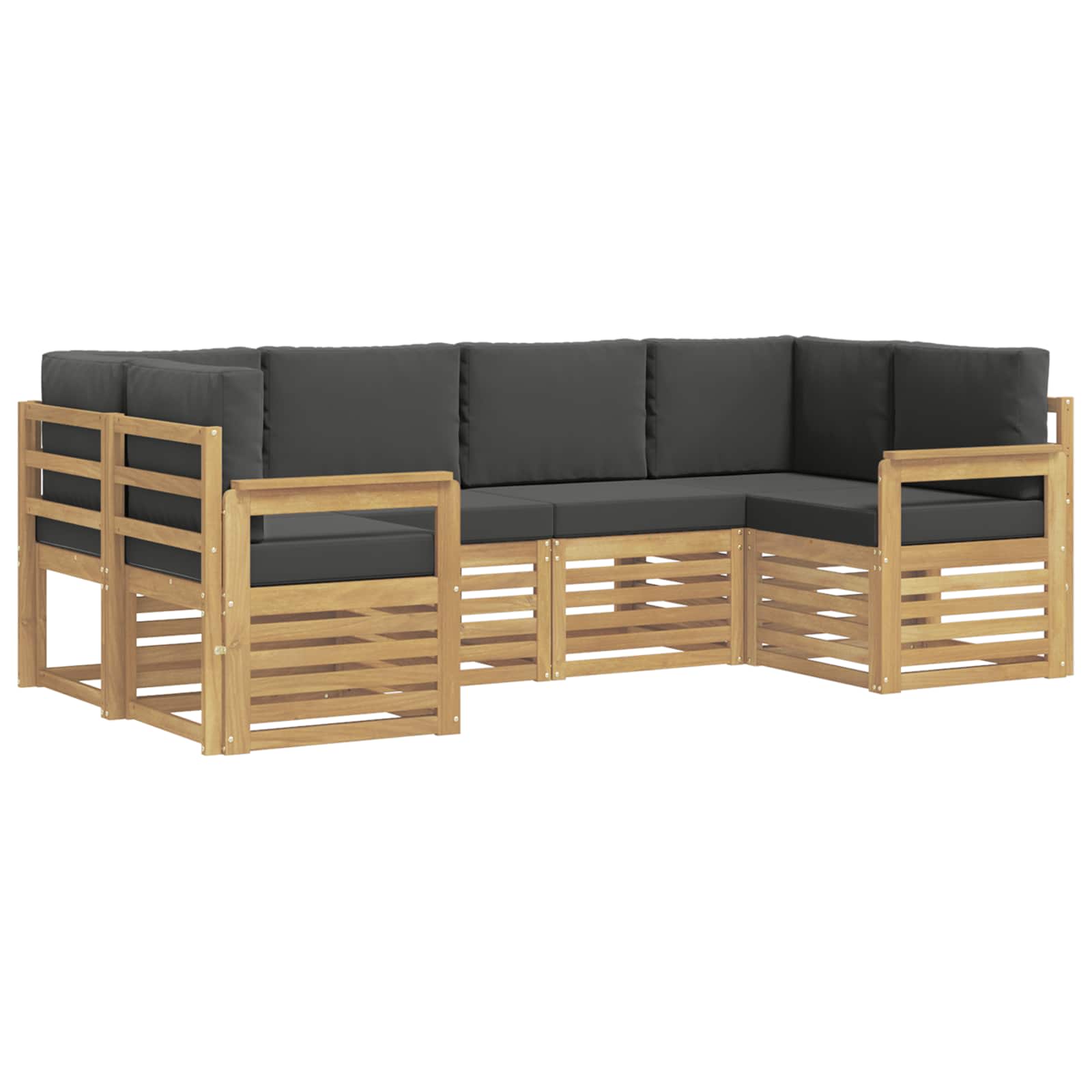 Conjunto de sofás de exterior 5 pcs Blanco y Antracita