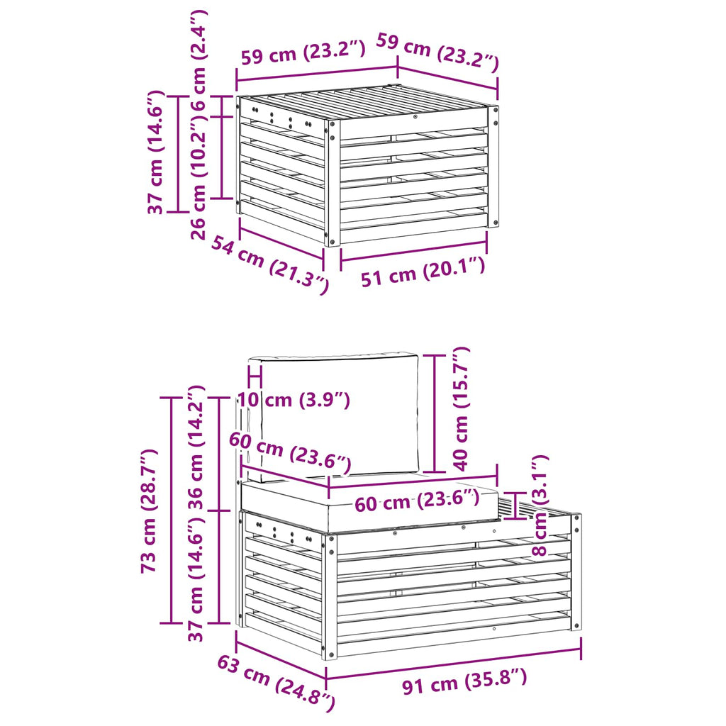 Conjunto de sofás de exterior 4 Pieza