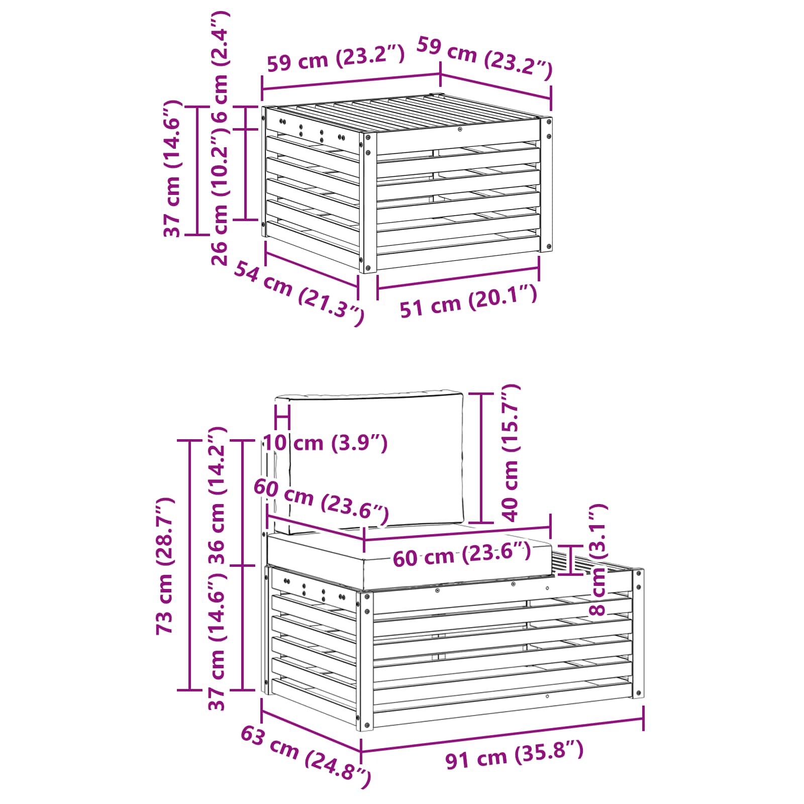 Conjunto de sofás de exterior 4 Pieza