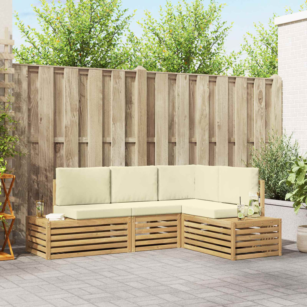 Conjunto de sofás de exterior Blanco 182,5 x 63 x 73 cm
