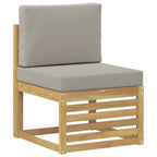 Conjunto de sofás de exterior 5 Pieza Blanco y Gris Claro