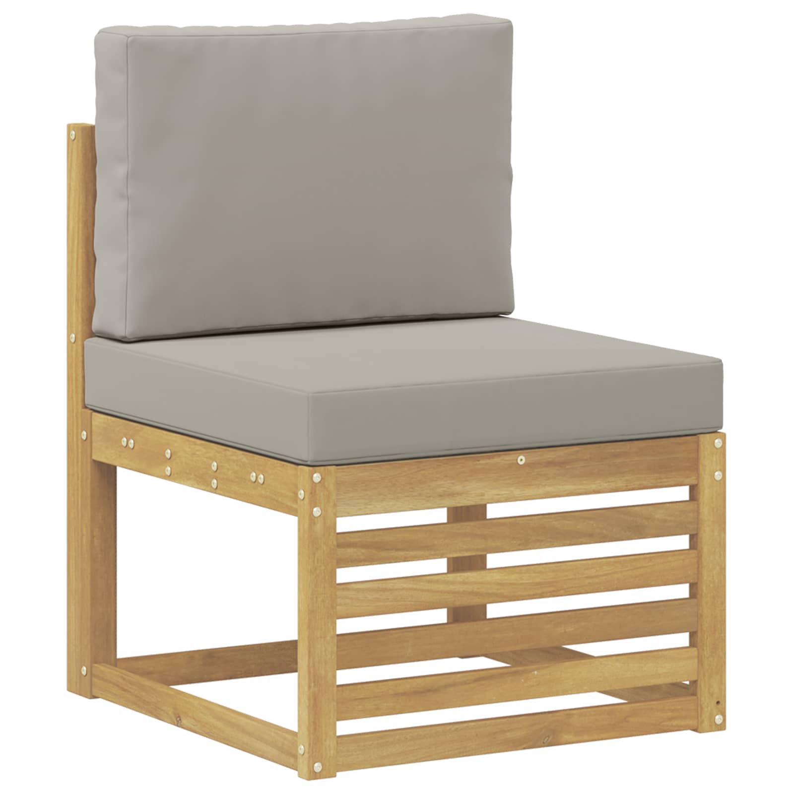 Conjunto de sofás de exterior 5 Pieza Blanco y Gris Claro