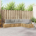 Conjunto de sofás de exterior 6 Pieza Blanco y Gris Claro