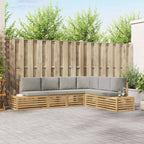Conjunto de sofás de exterior 6 Pieza Blanco y Gris Claro