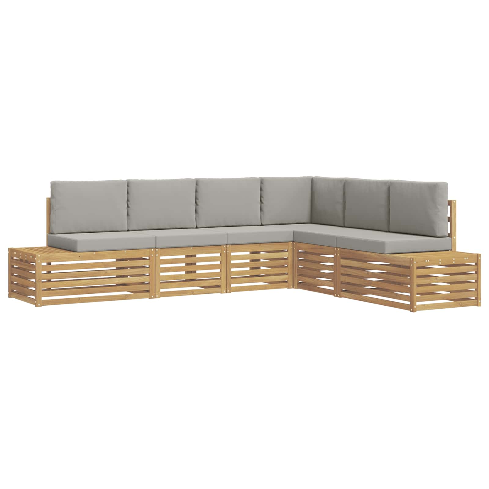 Conjunto de sofás de exterior 6 Pieza Blanco y Gris Claro