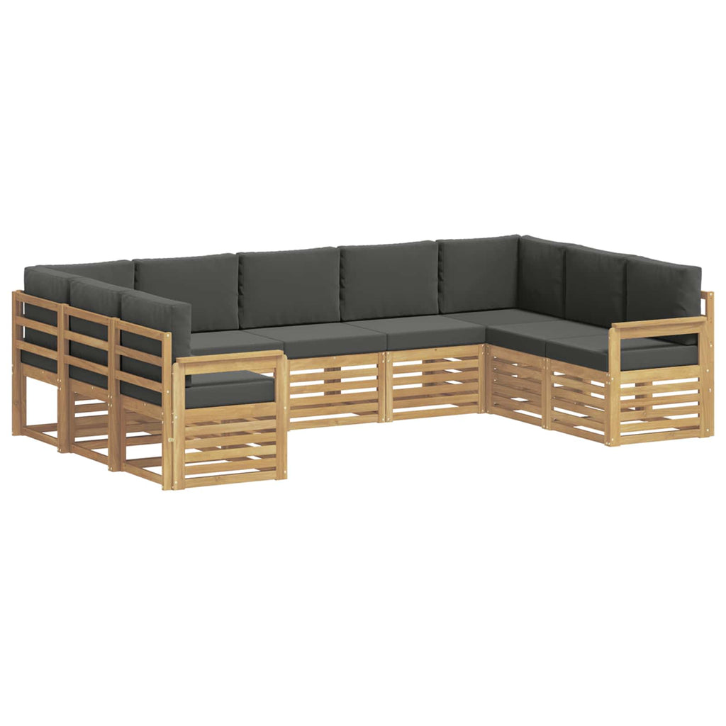 Conjunto de sofás de exterior 7 pcs Blanco y Antracita