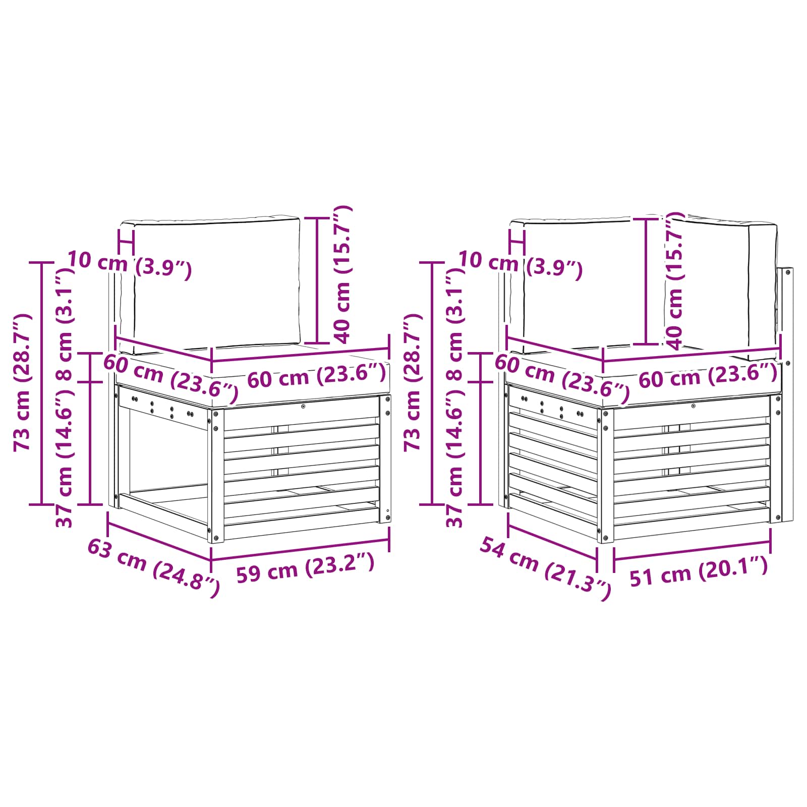 Conjunto de sofás de exterior 7 pcs Blanco y Antracita