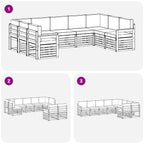 Conjunto de sofás de exterior 7 pcs Blanco y Antracita