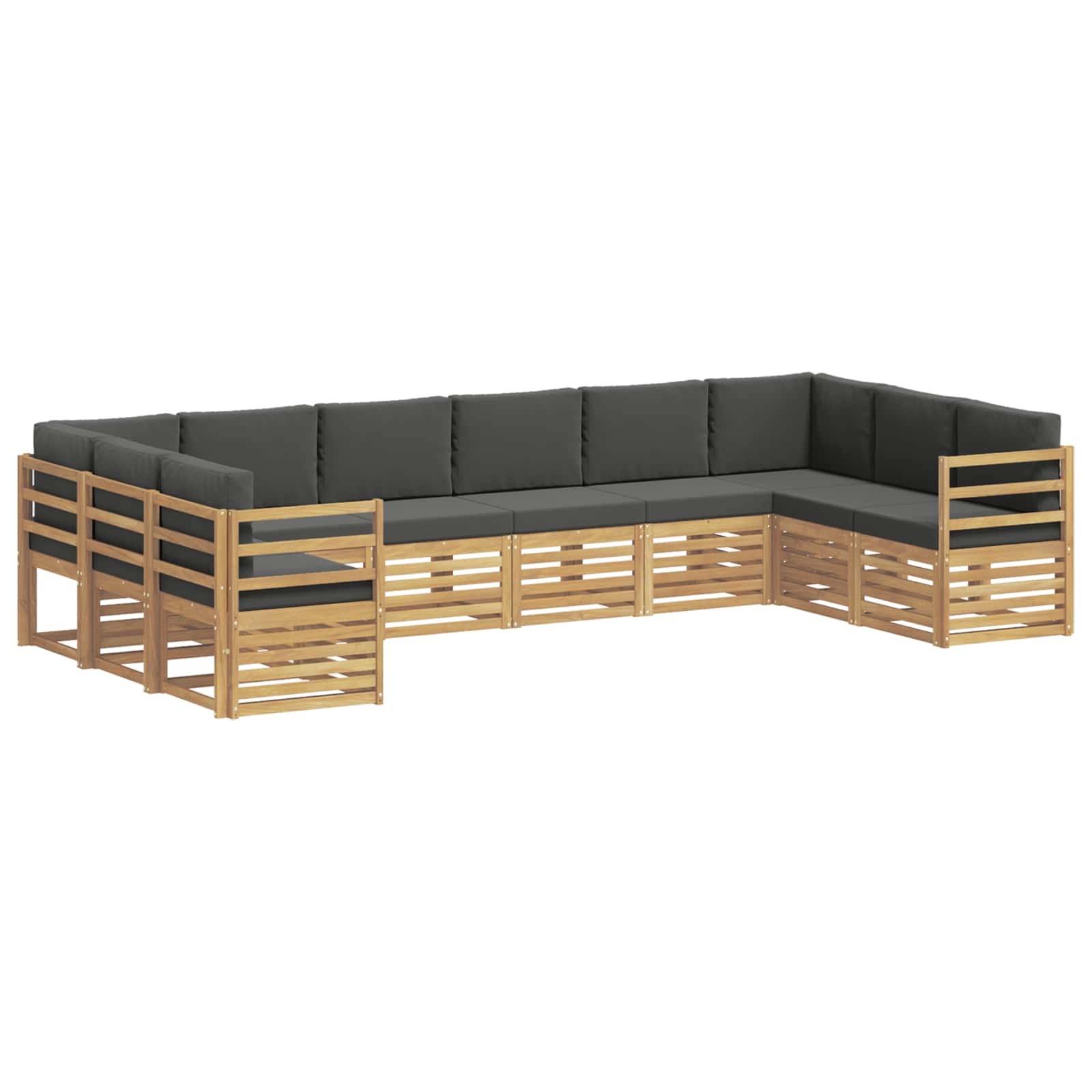 Conjunto de Sofá Seccional 10 pcs Blanco y Antracita