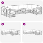 Conjunto de Sofá Seccional 10 pcs Blanco y Antracita