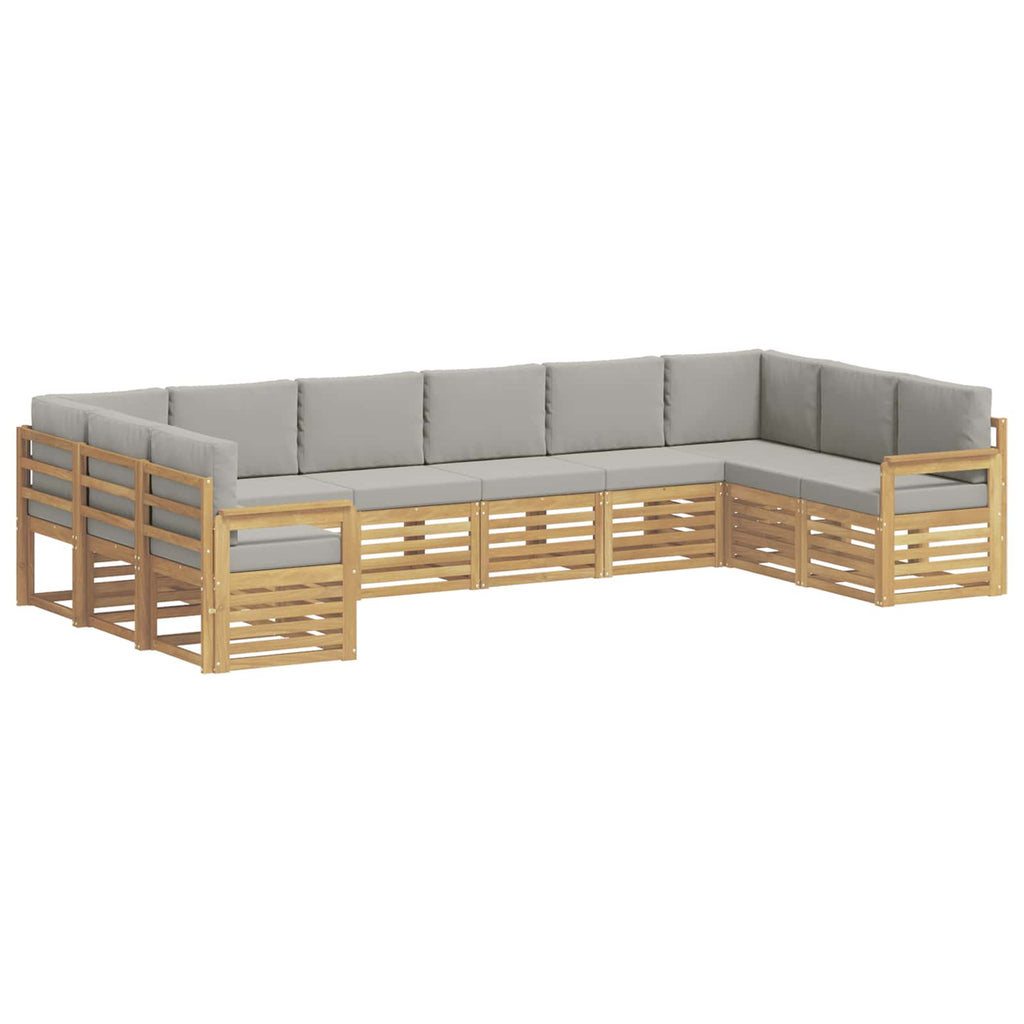 Conjunto de sofás de exterior 7 pcs Blanco y Gris Claro