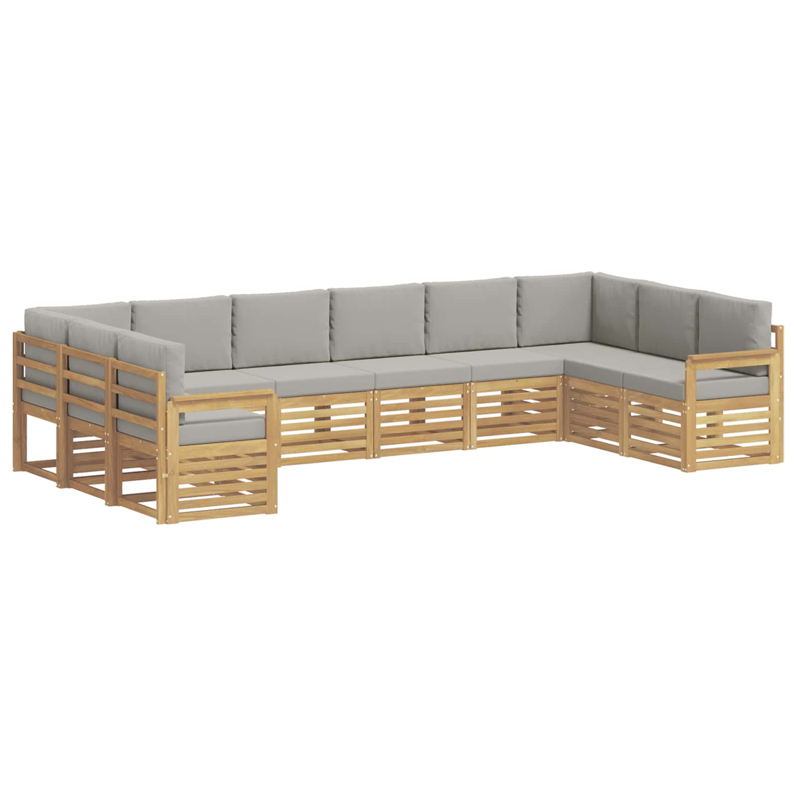 Conjunto de sofás de exterior 7 pcs Blanco y Gris Claro